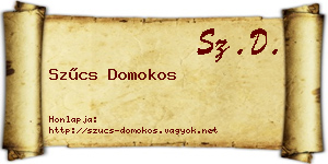 Szűcs Domokos névjegykártya