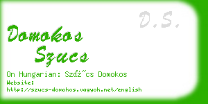 domokos szucs business card